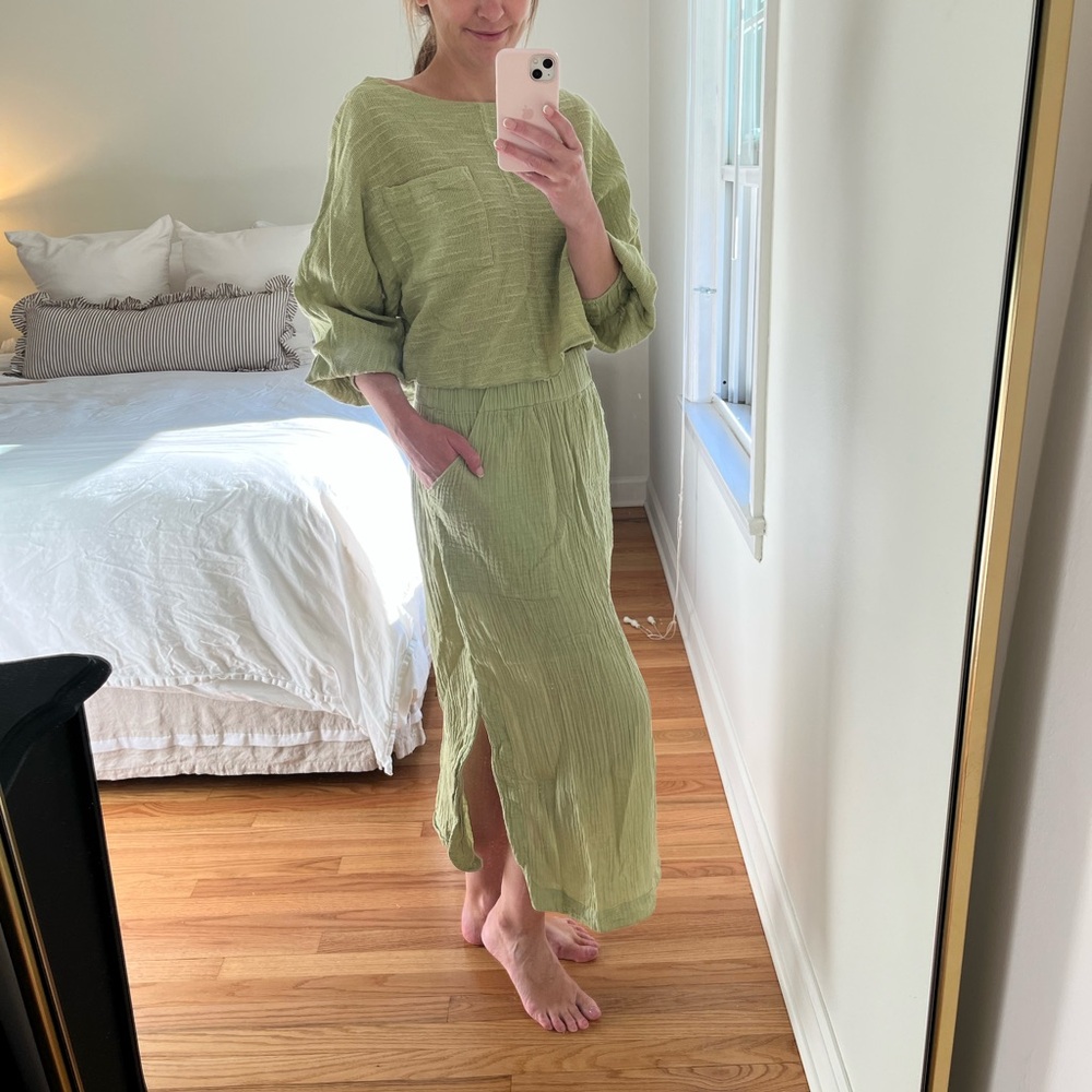 Free People Easy Weekend Set Endless Summer Light Green 2 Piece Set - Size Small